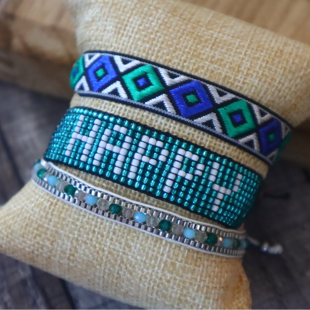 Beaded Bracelet With 'Happy' Design